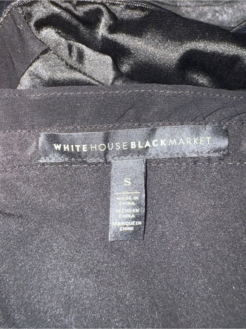 White House Black Market Black Off-Shoulder Lace Trim Blouse - Picture 3 of 3